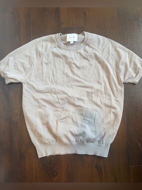 RAITH Men's Mid-Weight Knit Raglan Short-Sleeve sweater Crewneck Tee – Beige XL
